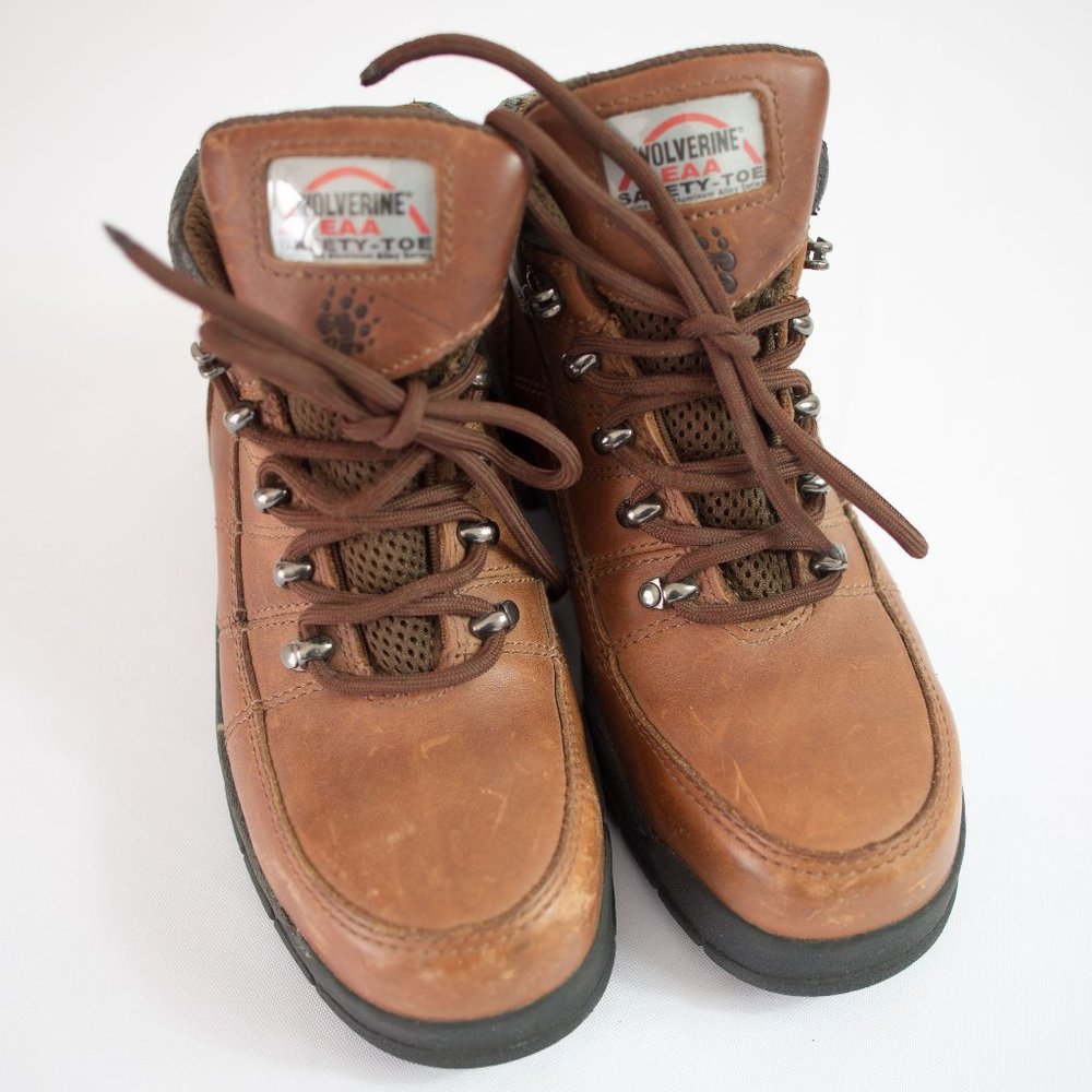 Wolverine EAA Safety Toe Leather Work Boots Size 5